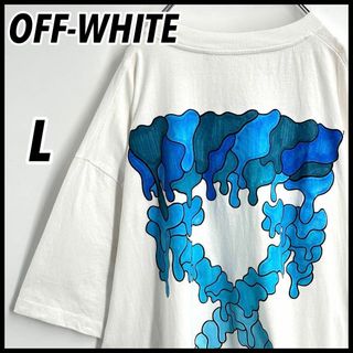 【オーバーサイズL】OFF-WHITE クロスアロー ブルーマーカー Tシャツ