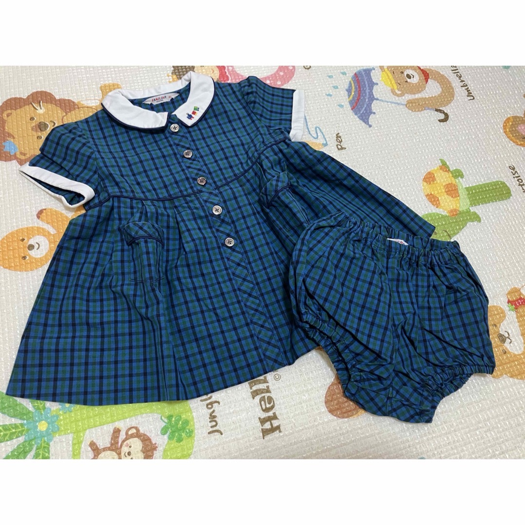 familiar - 未使用に近いファミリア ブルマ付きワンピースの通販 by familiar - 未使用に近いファミリア ブルマ付きワンピースの通販 by