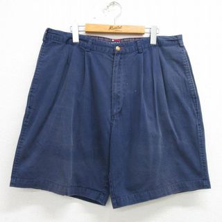 W38★古着 ビューグルボーイ ショート パンツ ショーツ メンズ コットン 紺 ネイビー 24may28 中古 ボトムス 短パン ショーパン ハーフ(ワークパンツ/カーゴパンツ)