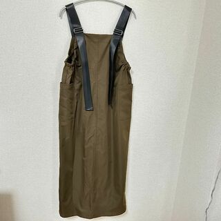 シマムラ(しまむら)のterawear emu　ジャンパースカートM　ワンピース　濃黄緑(ロングワンピース/マキシワンピース)