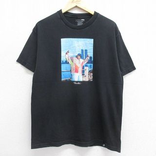 L★古着 半袖 ヒップホップ ラップ Tシャツ メンズ ノトーリアスBIG コットン クルーネック 黒 ブラック 24may28 中古(Tシャツ/カットソー(半袖/袖なし))