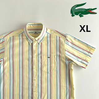 LACOSTE ラコステ 半袖シャツ XL ストライプ BDシャツ 日本製