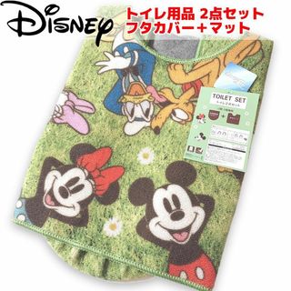 ディズニー(Disney)のDisney ディズニーフレンズ トイレマット フタカバー 2点セット タグ付き(トイレマット)