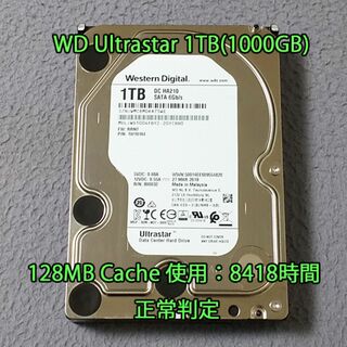 WD 3.5インチHDD 1TB(1000GB) 使用:8418時間 正常判定