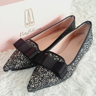 Pretty Ballerinas 箱付き✨ELLA グリッターリボンパンプス(バレエシューズ)