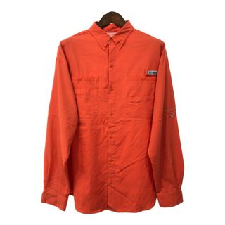 コロンビア(Columbia)のColumbia コロンビア PFG 長袖シャツ アウトドア オレンジ (メンズ M相当) 中古 古着 Q8129(シャツ)