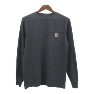 カーハート(carhartt)のCarhartt カーハート ポケット 長袖Ｔシャツ ワンポイント グレー (メンズ S) 中古 古着 Q8134(Tシャツ/カットソー(七分/長袖))