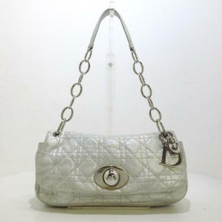 クリスチャンディオール(Christian Dior)のDIOR/ChristianDior(ディオール/クリスチャンディオール) ショルダーバッグ カナージュステッチ シルバー レザー(ショルダーバッグ)