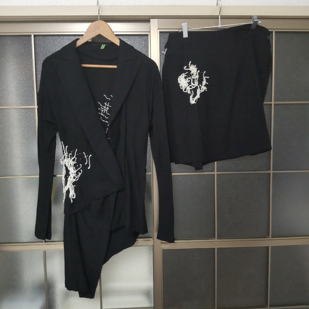 Yohji Yamamoto - ヨウジヤマモト★ドレープステッチ/アシンメトリックジャケット&スカート