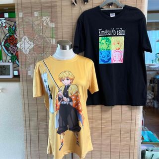 鬼滅の刃　我妻善逸　炭治郎　禰豆子　伊之助　プリントTシャツ 2枚セット　未使用(Tシャツ/カットソー(半袖/袖なし))