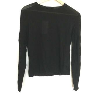 GUCCI(グッチ) 長袖セーター サイズL レディース - 黒 クルーネック/シルク