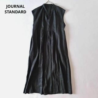 JOURNAL STANDARD - 美品 ジャーナルスタンダード リネンワンピース ロング丈 スキッパー 黒 36