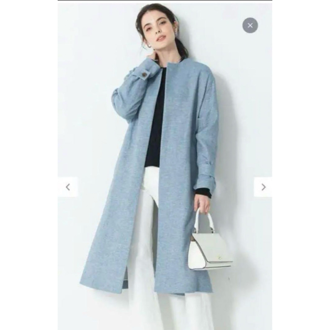 23区 - 美品 23区 コットンリネンノーカラーコート 2020SS 36 23区 - 美品 23区 コットンリネンノーカラーコート 2020SS 36