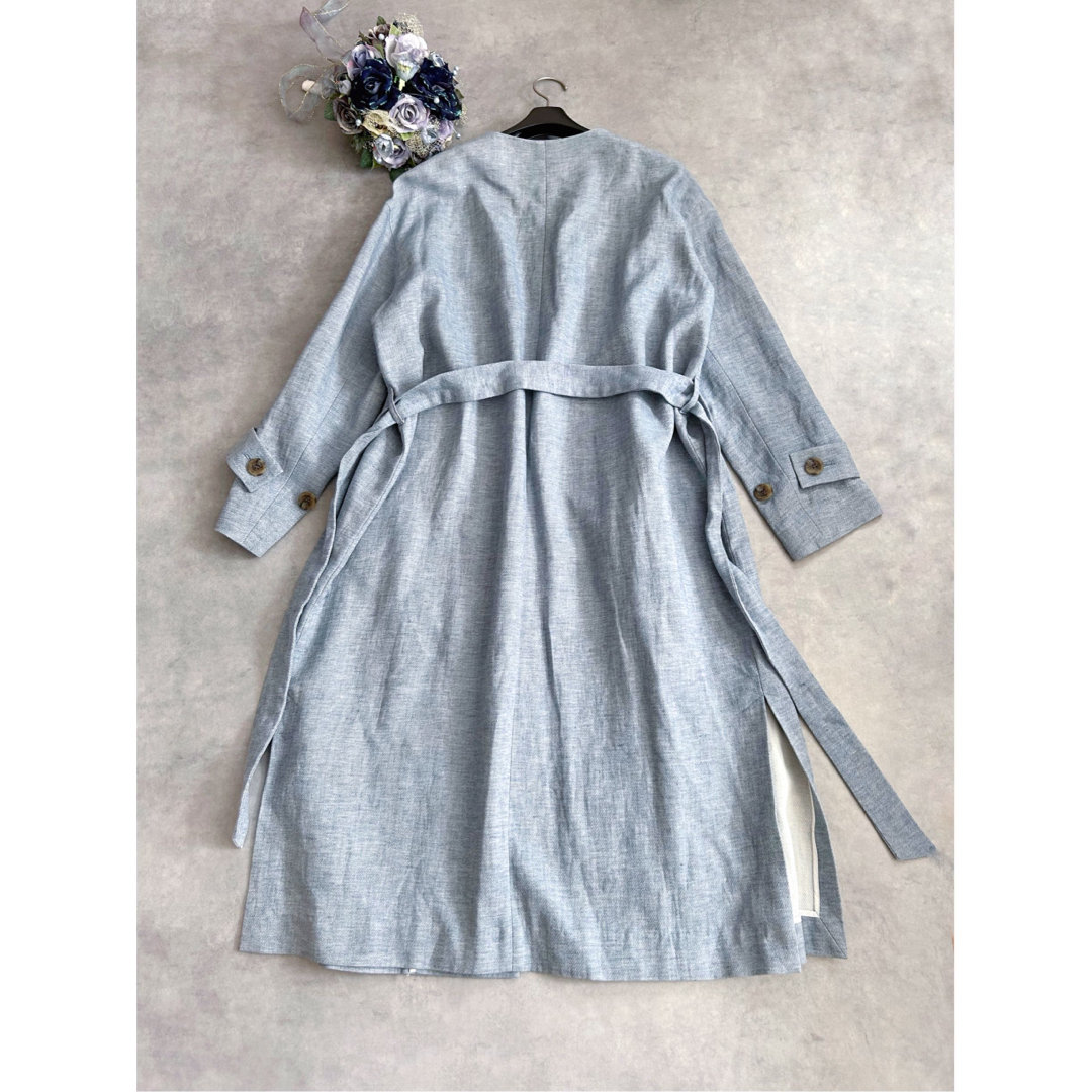 23区 - 美品 23区 コットンリネンノーカラーコート 2020SS 36 23区 - 美品 23区 コットンリネンノーカラーコート 2020SS 36