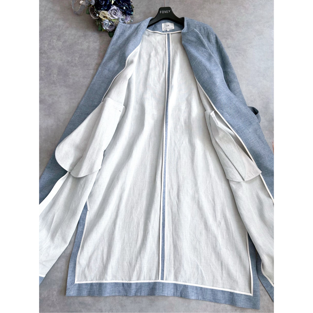 23区 - 美品 23区 コットンリネンノーカラーコート 2020SS 36 23区 - 美品 23区 コットンリネンノーカラーコート 2020SS 36