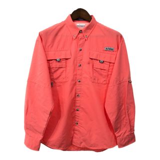 コロンビア(Columbia)のColumbia コロンビア PFG 長袖シャツ アウトドア ピンク (メンズ M) 中古 古着 Q8151(シャツ)