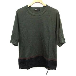 カラー kolor Tシャツ カットソー 半袖 カーキ 黒 茶