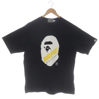 アベイシングエイプ(A BATHING APE)のA BATHING APE ゴリラ Tシャツ クルーネック 半袖 L 黒 白 黄(Tシャツ/カットソー(半袖/袖なし))