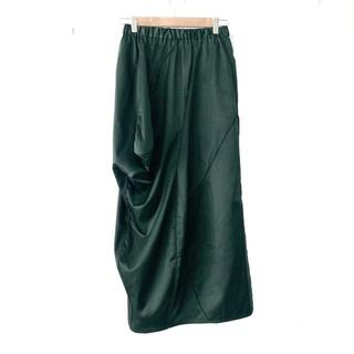 nagonstans(ナゴンスタンス) ロングスカート サイズS レディース美品  - ダークグリーン マキシ丈/変形デザイン