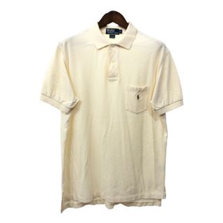 ポロラルフローレン(POLO RALPH LAUREN)のPolo by Ralph Lauren ポロ ラルフローレン ポロシャツ ワンポイント アイボリー (メンズ L) 中古 古着 Q8153(ポロシャツ)