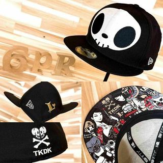 ニューエラー(NEW ERA)の激レア【ニューエラ×トキドキ×ロウアーズ】トリプル限定コラボ スカル キャップ黒(キャップ)