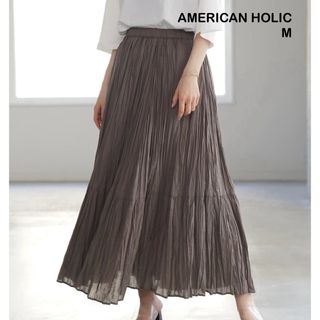 アメリカンホリック(AMERICAN HOLIC)のAMERICAN HOLIC   クリンクルフラウンススカート  M(ロングスカート)