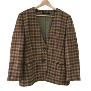 ダックス(DAKS)のDAKS(ダックス) ジャケット サイズ11AR M レディース - ダークブラウン×カーキ×マルチ 長袖/肩パッド/チェック柄/秋/冬(その他)