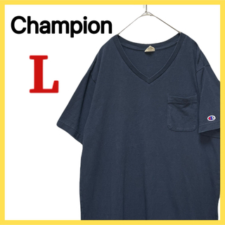 チャンピオン(Champion)のChampion チャンピオン 半袖 Tシャツ ポロシャツ ワッペン 紺(Tシャツ/カットソー(半袖/袖なし))
