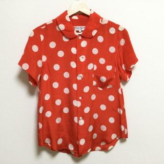 robe de chambre COMME des GARCONS(ローブドシャンブル コムデギャルソン) 半袖シャツブラウス サイズS レディース - レッド×アイボリー ドット柄(シャツ/ブラウス(半袖/袖なし))