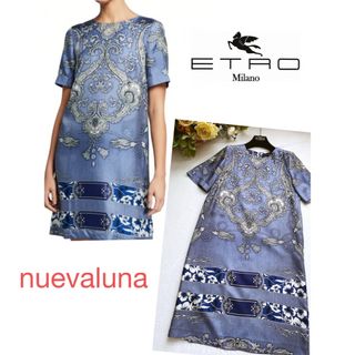 エトロ(ETRO)の値下げ セール☆未使用 ETRO エトロ 洗練 ゆったり シルク 涼やか ドレス(ひざ丈ワンピース)