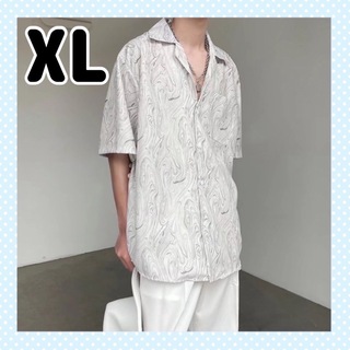 【送料無料】シャツ　柄シャツ　メンズ　XL　韓国　ビックサイズ　オーバーサイズ(シャツ)