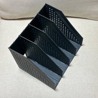 ファイルボックス Deli  A4 デスク上置棚 折りたたみ式 本立て ブラック(ファイル/バインダー)