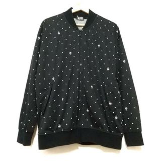 ヒステリックグラマー(HYSTERIC GLAMOUR)のHYSTERIC GLAMOUR(ヒステリックグラマー) ブルゾン サイズF レディース - 黒×白 長袖/ドット柄/春/秋 ポリエステル(ブルゾン)