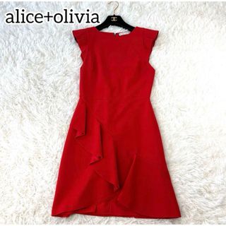 Alice+Olivia - 極美品✨アリスアンドオリビア　ドレス　タイト　ミニワンピース　レッド　パーティー