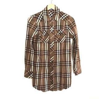 バーバリーブルーレーベル(BURBERRY BLUE LABEL)のBurberry Blue Label(バーバリーブルーレーベル) 長袖シャツブラウス サイズ36 S レディース - ダークブラウン×黒×マルチ チェック柄(シャツ/ブラウス(長袖/七分))