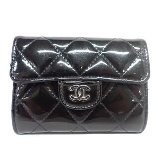 シャネル(CHANEL)のCHANEL(シャネル) 名刺入れ マトラッセ 黒 ココマーク/シルバー金具 エナメル（レザー）(名刺入れ/定期入れ)