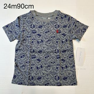 24m90cm      新作　ラルフローレン Tシャツ　ベア　グレー