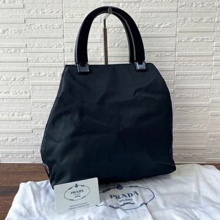 プラダ(PRADA)のプラダ ナイロン プラスチック ハンドル トート ハンド バッグ ブラック(ハンドバッグ)