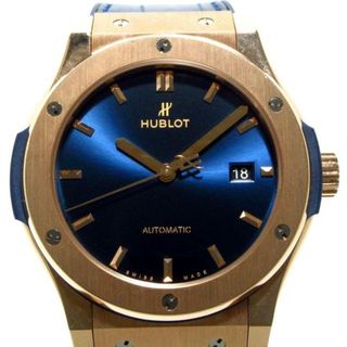 HUBLOT - HUBLOT(ウブロ) 腕時計美品  クラッシック フュージョン 542.OX.7180.LR メンズ K18キングゴールド/アリゲーター×ラバーベルト/裏スケ ブルー