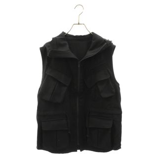 ヨウジヤマモト(Yohji Yamamoto)のYohji Yamamoto ヨウジヤマモト 22AW MILITARY HOOD VEST ミリタリー フード ベスト HE-V08-101 ブラック(ベスト)