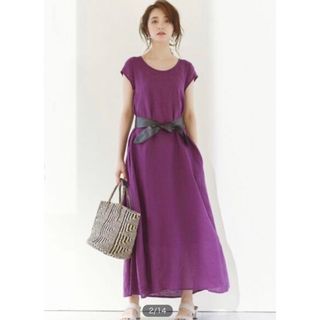 ニジュウサンク(23区)の23区 LIBECO LINEN Aライン ワンピース　麻 ¥37.400(ロングワンピース/マキシワンピース)