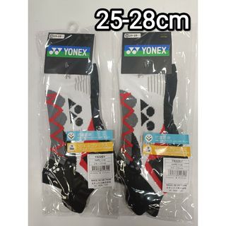 ヨネックス(YONEX)のヨネックス　ソックス 25-28cm 19225Y ホワイト/レッド【限定】(バドミントン)