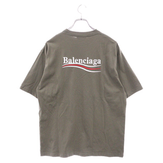 バレンシアガ(Balenciaga)のBALENCIAGA バレンシアガ 22SS ポリティカルキャンペーンロゴクルーネック半袖Tシャツ 641675 TKVJ1 カーキ(Tシャツ/カットソー(半袖/袖なし))