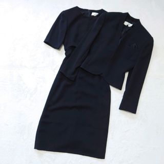 ソワールペルル(SOIR PERLE)のソワール ペルル　高級礼服　ノーカラージャケット　ロングワンピース　黒　美品(礼服/喪服)