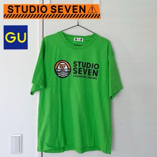 STUDIO SEVEN×GU トップス ロゴ プリントTシャツ(Tシャツ/カットソー(半袖/袖なし))