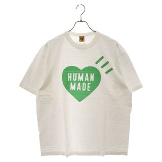 ヒューマンメイド(HUMAN MADE)のHUMAN MADE ヒューマンメイド HEART T-SHIRT HM26TE020 京都限定 フロントハートロゴプリント クルーネック半袖Tシャツ ホワイト(Tシャツ/カットソー(半袖/袖なし))