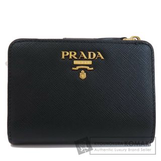 PRADA サフィアーノ ロゴ金具 二つ折り財布（小銭入れあり） レザー レディース