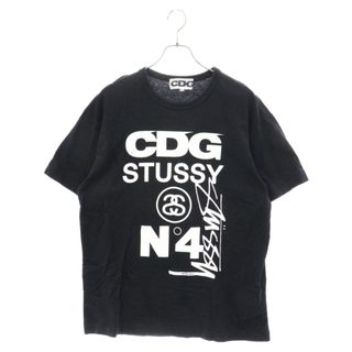 ステューシー(STUSSY)のSTUSSY ステューシー ×COMME des GARCONS CDG TEE コムデギャルソン フロントロゴプリント クルーネック半袖Tシャツ SH-T002 ブラック(Tシャツ/カットソー(半袖/袖なし))