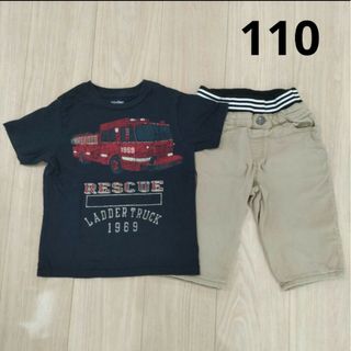 ベビーギャップ(babyGAP)のベビーギャップ　しまむら　乗り物半袖Tシャツ　ハーフパンツ　110(Tシャツ/カットソー)