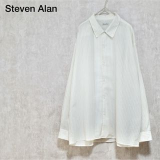 steven alan - Steven Alan STRIPE CAMP COLLAR SHIRT/L